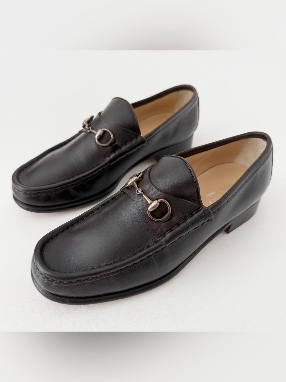 GUCCI | Vintage Horsebit Loafers Black Leather Block Heel EU 38.5 C